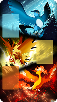 Arrière-plan — Zapdos, Articuno, and Moltres