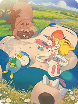 Couverture — Pikachu, Piplup, Sylveon, Greedent & Snorlax