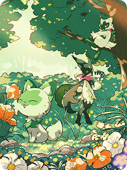 Couverture — Sprigatito, Floragato, and Meowscarada